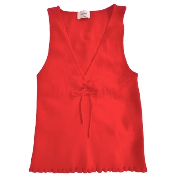 Aritzia Wilfred- V-Neck Tank with Front Bow Detail. Size: small - Picture 2 of 6